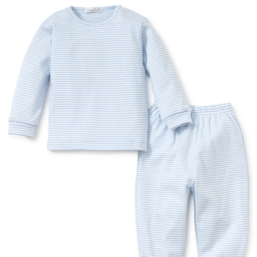 Simple Stripes Blue Long Sleeve Tee and Pant Set