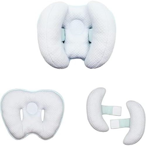 Baby 2 in 1 Travel Cushion, Banana Shape Baby Neck Head Support Travel Pillow Stroller Insert Cushion for Kids, Toddler, Blue