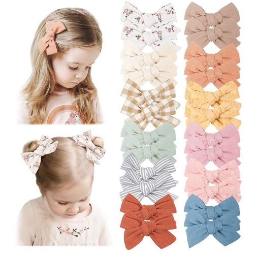 Niceye 24 PACK Baby Girl Hair Clips Set, Hair Bows Barrettes Handmade Accessories Alligator Clip for Babies Infant Toddlers Kids in Pairs