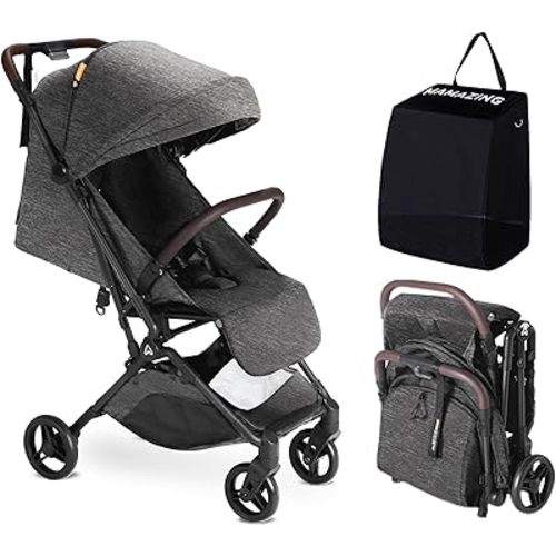 Lightweight Baby Stroller, Mom’s Choice Gold Award Winner, Ultra Compact & Airplane-Friendly Travel Stroller, One-Handed Folding Stroller for Toddler, Only 11.5 lbs, Black