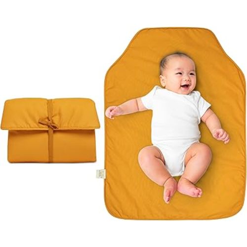Natemia Baby Portable Diaper Changing Pad - Portable Changing Pad for Baby, Flexible Design for Travel, Machine Washable Percale Cotton, Made in Turkey, Baby Essentials