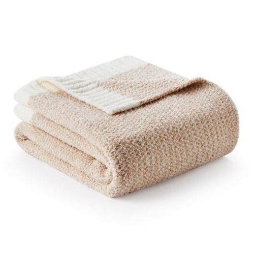 Snuggle Sac Heather Brown Throw Blanket,Tan(Throw)
