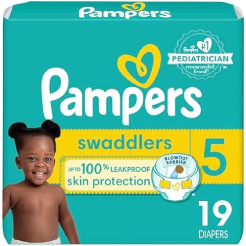 Pampers Baby Diapers - Swaddlers - Size 5, 19 Count, Ultra Absorbent Disposable Infant Diaper
