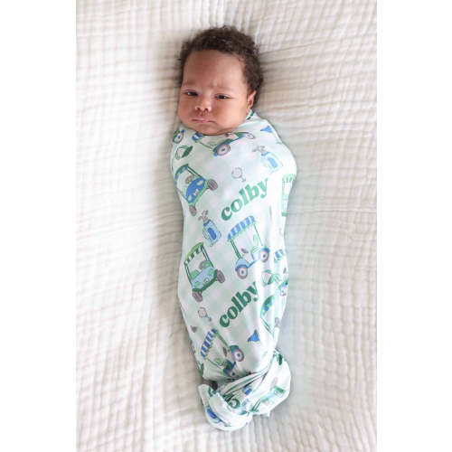 Birdie Babes Personalized Swaddle Blanket | Green