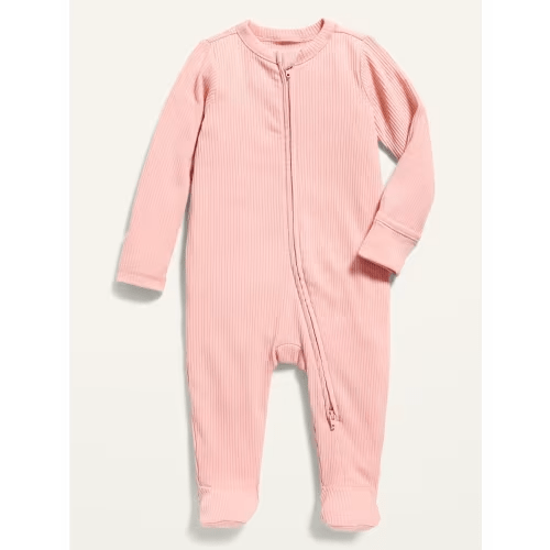 Ribbed 2-Way-Zip Sleep & Play Footed One-Piece for Baby 0-3 m