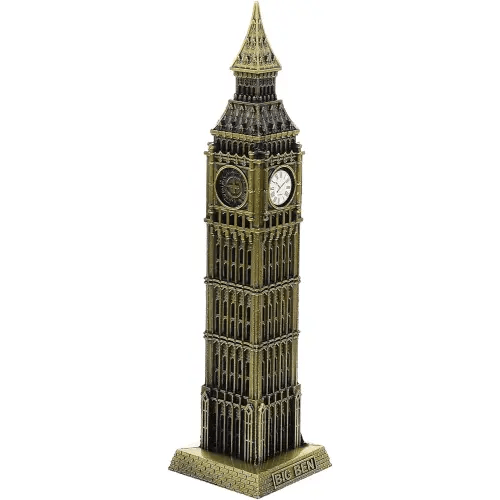 EXCEART Big Ben Clock Tower Statue London Landmarks Model Metal UK Building Model Collectible Figurine Vintage Home Decor for Tourism Souvenir Desktop Decoration Bronze