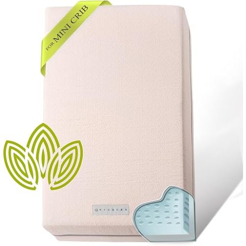 Organic Cotton Dual-Sided Mini Crib Mattress, 38x24x3 Premium Memory Foam 2-Stage CertiPUR-US Hypoallergenic Baby Mattress Firm Support for Infant Cooling Gel for Toddler Waterproof & Washable Cover