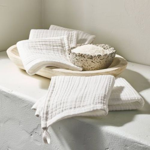 5pk Organic Gauze Washcloth Set White - Casaluna™