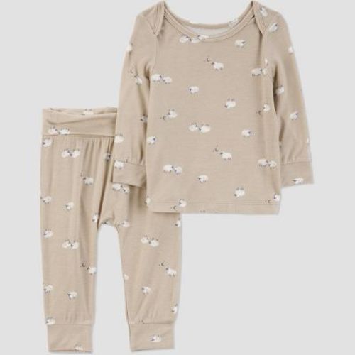 Carter's Just One You® Baby 2pc Comfy Soft Sheep Top & Bottom Set - Ivory/brown Newborn
