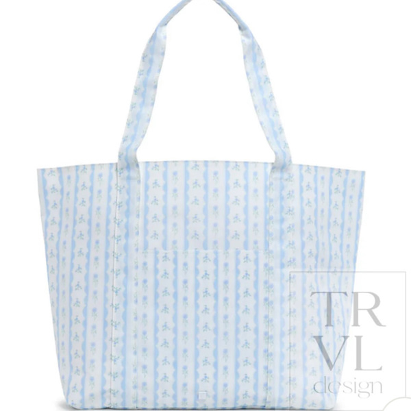 Jumbo Tote - Ribbon Floral Blue