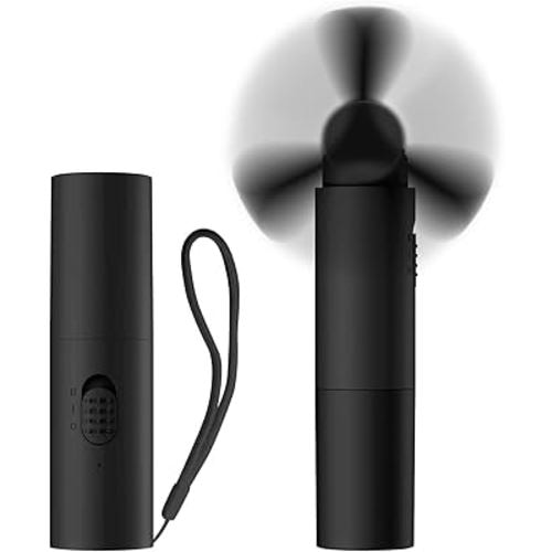 OLV Handheld Mini Fan Portable Rechargeable 3000mAh USB Battery Powered 22+Hrs Runtime Small Hand Held Fan Foldable Pocket Personal Fan Gifts for Women Girls Men Office,Travel,Outdoor - Black
