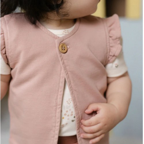 French Terry Ruffle Vest (Soft Peony, 0-6m.)