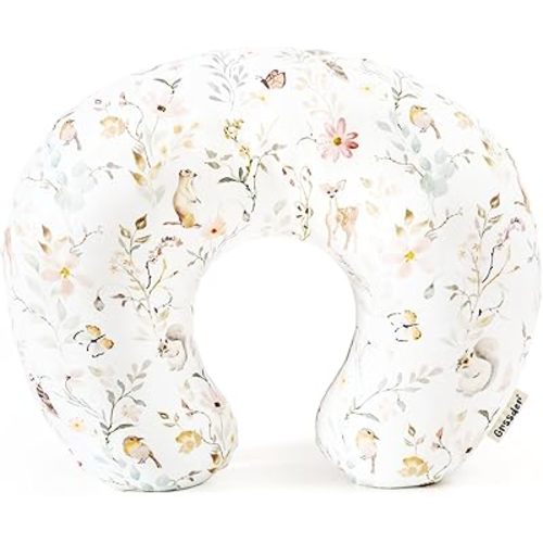 GRSSDER Nursing Pillow Cover, Stretchy Soft Minky Fabric Covers, Fit Most Nursing Support Pillows for Breastfeeding, Comfortable Safe Pillow Cover, Beautiful Stylish Pattern