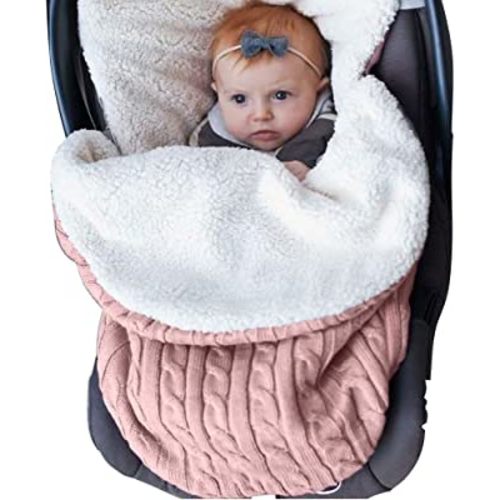 XMWEALTHY Baby Girls Boys Wrap Swaddle Blankets Newborn Infant Knit Plush Receiving Blankets Sleeping Sack Color Pink