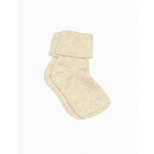 Cotton Rib Socks in Creme Melange