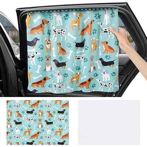 Car Window Shades - Car Sun Shade for Baby Track Type 2 Pcs, Windshield Sun Shade Keeps Cooler Screen for Sleeping Camping