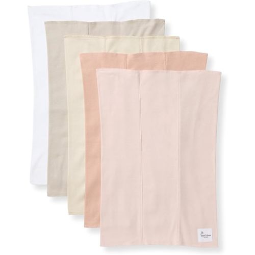 Burt's Bees Baby Infant Burp Cloths, 100% Organic Cotton Extra Absorbent Soft Fabric Drool Cloths, 5-Pack Newborn Must-Have Essential Large Burping Cloths, One Size 17 x 11.75 Inches