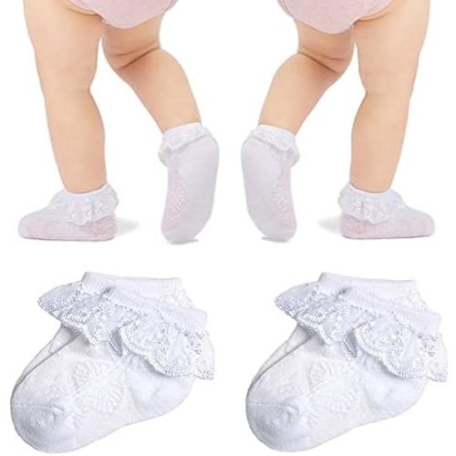 Baby Girl Lace Socks Eyelet Ruffle Socks 2/3/5/6 Pairs Princess Dress Socks Newborn Infant Toddler