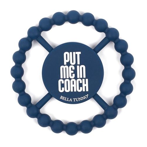 Bella Tunno Happy Teether for Boys – Soft & Easy Grip Baby Boy Teether Toy, Silicone Teether Ring to Help Soothe Gums, Non-Toxic and BPA Free, Coach