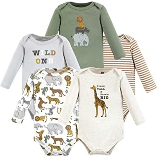 Hudson Baby Unisex Baby Cotton Long-Sleeve Bodysuits
