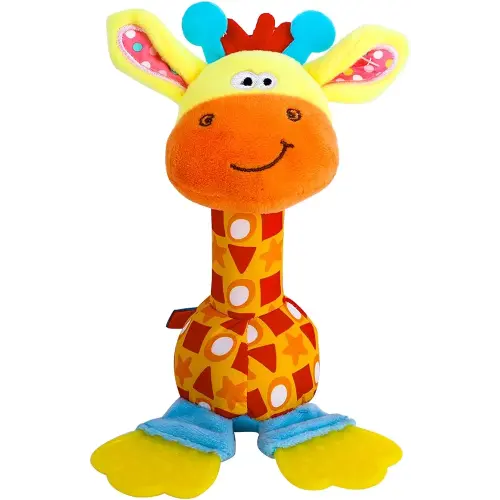 HUADADA Baby Soft Rattles Shaker, Infant Developmental Hand Grip Toys, Sensory Learning Toys with Teether, Sounds for Baby, 3-6-9-12 Months Old