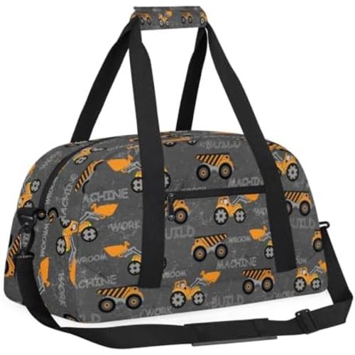 Truck Tractor Cars Duffle Bags for boys Travel Weekender Overnight Bag Kids Sports Gym Bag Waterproof Work Out Bags Foldable Sleepover Gymnastics Bags Personality Boys Gift