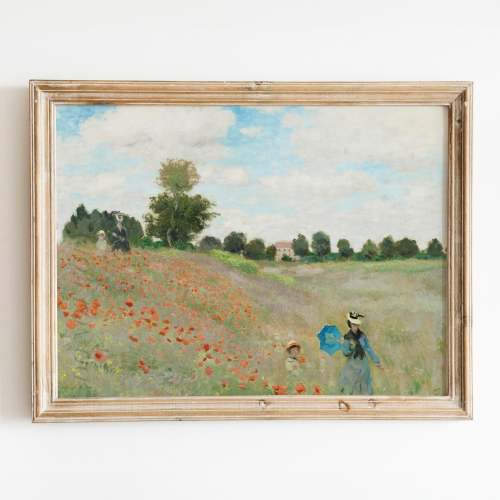 The Poppy Field near Argenteuil by Claude Monet Wall Art Poster Prints – Prints Limited