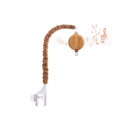 Crib Mobile Arm with Music Box - Imitation Wood - 23 Inch Mobile Arm for Crib - Crib Mobile Motor Battery Operated - Volume Control - 35 Lullabies - Crib Toys Attachments - Holder for DIY Clamp Mobile
