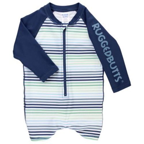 Ruggedbutts One Piece Rash Guard - Coastal Stripe 0-3m