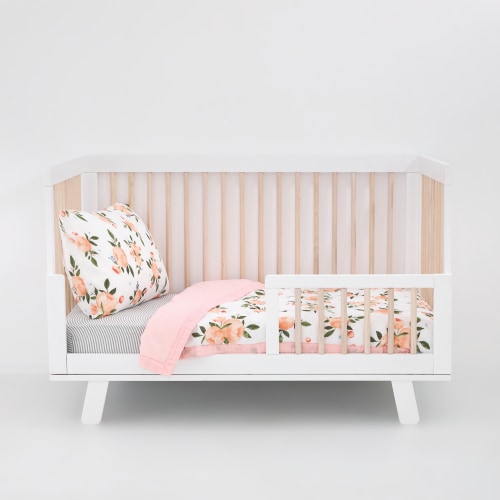Cotton Muslin Toddler Bedding Set - Watercolor Roses