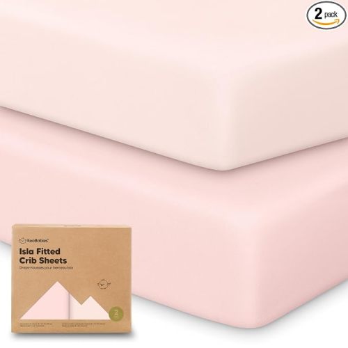 KeaBabies 2-Pack Baby Crib Sheets for Boys, Girls - 52x28 Viscose Derived from Bamboo Toddler Bed Sheets Neutral, Fitted Crib Mattress Cover for Standard Baby Bedding, Soft & Cozy (Mist Rose)