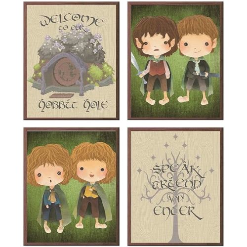 Silly Goose Gifts My Precious - Hobbit Book Movie Quotes Wall Art Decor Prints Home Room Bathroom Nursery Decoration (Beige Welcome)