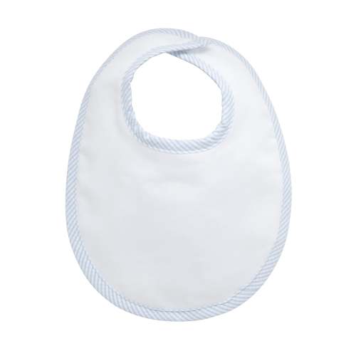 Seersucker Stripe Basic Bib, Blue