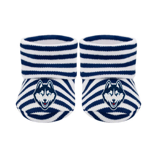 UConn Huskies Striped Booties | College Baby