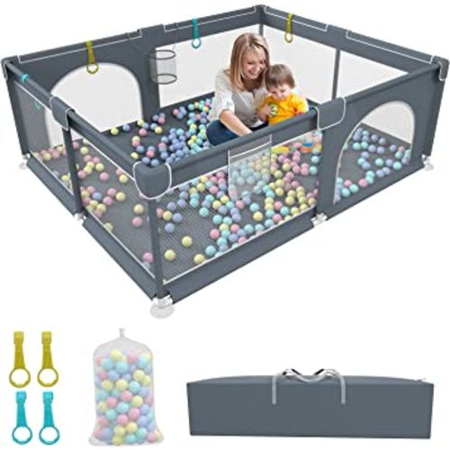 Extra Large Baby Playpen, Play Pens for Babies and Toddlers (71x59x26inch), Sturdy Baby Play Yards, Kids Activity Center with Ocean Balls, Baby Fence with Breathable Mesh