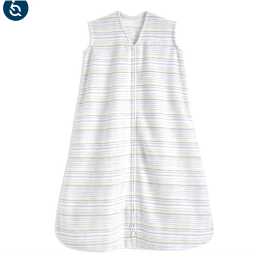 Striped Gray Micro-Fleece Wearable Baby Blanket M | HALO