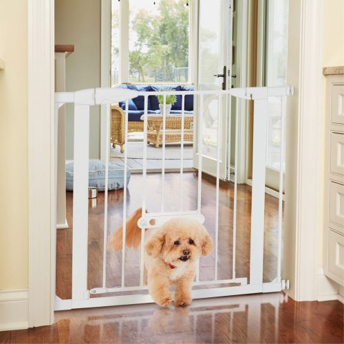 MYPET Wide Walk Through EasyPass Pet Gate, 30" High - White - Chewy.com