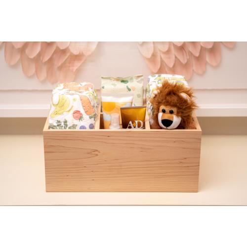 Custom Diaper Caddy Handmade Nursery Organizer Personalized Baby Shower Gift for new Mom Solid Wood Maple Walnut White Oak Storage Box