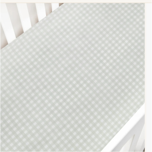 Picnic Gingham Crib Sheet - Green