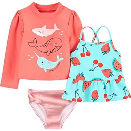 Simple Joys by Carter's Girls' 3-Piece Assorted Rashguard Sets