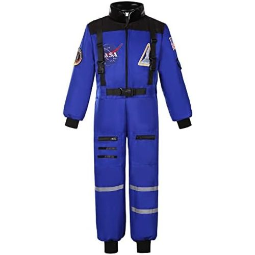 Kids Astronaut Costume NASA Space Jumpsuit for Boys Girls Space Pretend Dress up