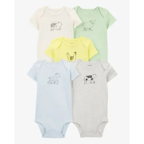Baby 5-Pack Farm Animals Bodysuits - Carter's | Carter's