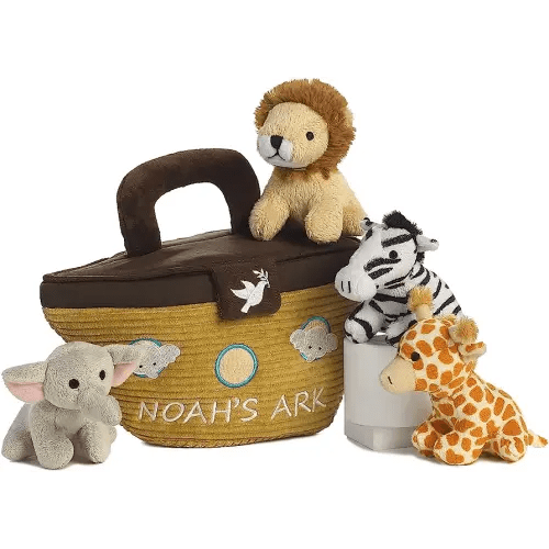 Aurora® Engaging Baby Talk™ Noah's Ark Baby Stuffed Animal - Sensory Delight - Interactive Learning - Multicolor 8 Inches