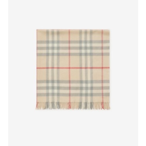 Check Wool Baby Blanket in Pale stone - Children | Burberry® Official