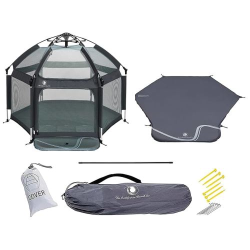POP 'N GO Premium Outdoor Baby Playpen with Self-Inflating Playmat (Charcoal Black)