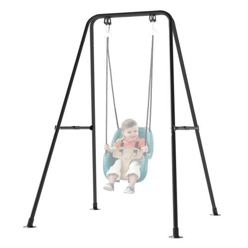 G TALECO GEAR Foldable Swing Stand for Kids, Toddler Swing Sets for Backyard, Outdoor Metal Swing Frame for Baby Swings, Black
