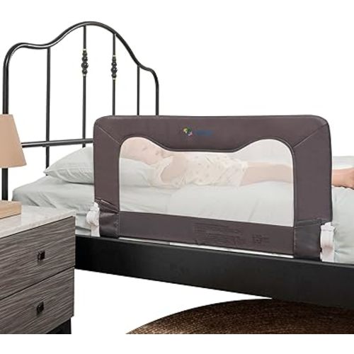 Bed Safety Rails for Toddlers - Bed Rail Guard for Queen, King, Full Szie, Twin Mattress Bed (Grey, 35.5W*23.5H Inch (Regular Extra Tall))