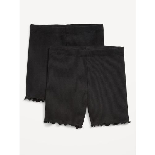 Ribbed Lettuce-Edge Biker Shorts 2-Pack for Toddler Girls | Old Navy