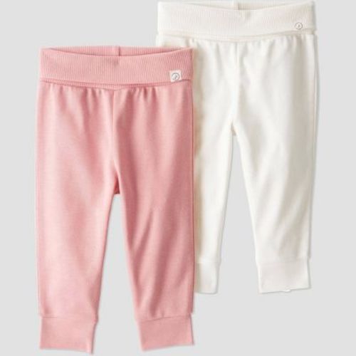 Little Planet by Carter's Organic Baby Girls' 2pk Pants - 3M: Slim Fit, Full Waistband Elastic, Ankle Length