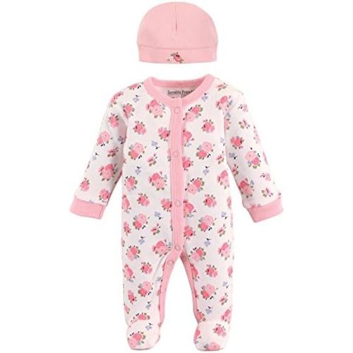 Luvable Friends Baby Girls' Cotton Preemie Sleep and Play and Cap